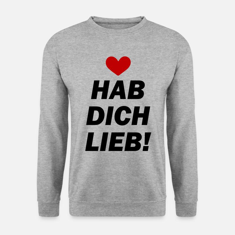 Hab Dich Lieb Liebe - Unisex Pullover - Weißgrau meliert