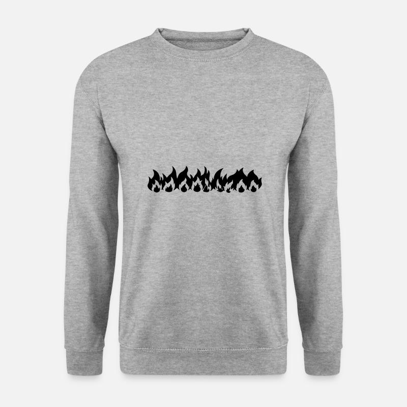 Flammenreihe / Firerow - Unisex Pullover - Weißgrau meliert