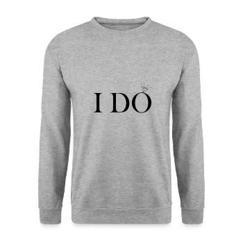 I-do - Unisex Pullover - Weißgrau meliert - Vorne - Alina (178cm) & Michal (187cm)