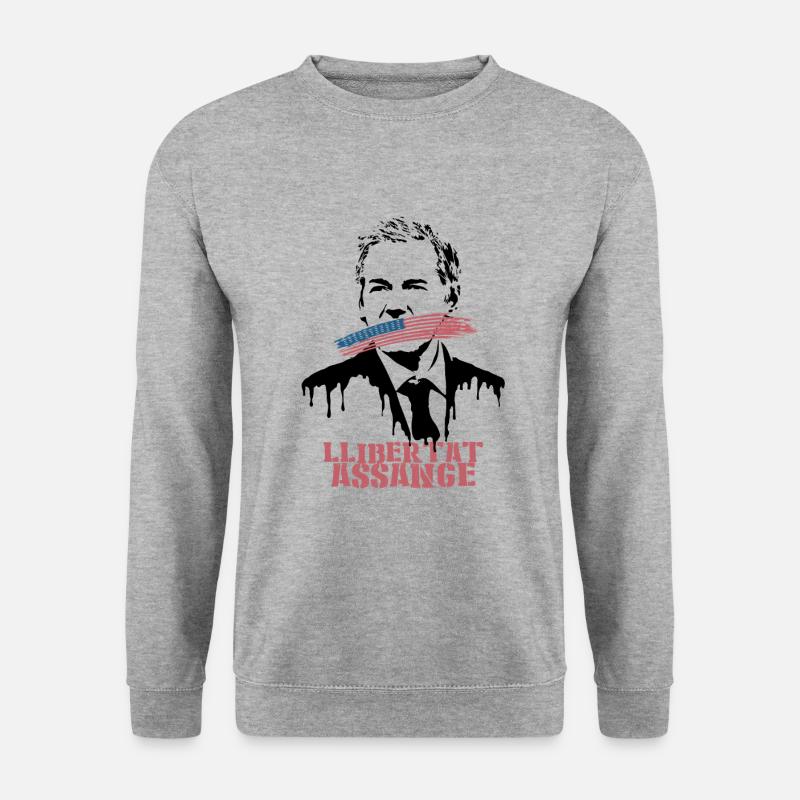 Llibertat Assange - Unisex Pullover - Weißgrau meliert