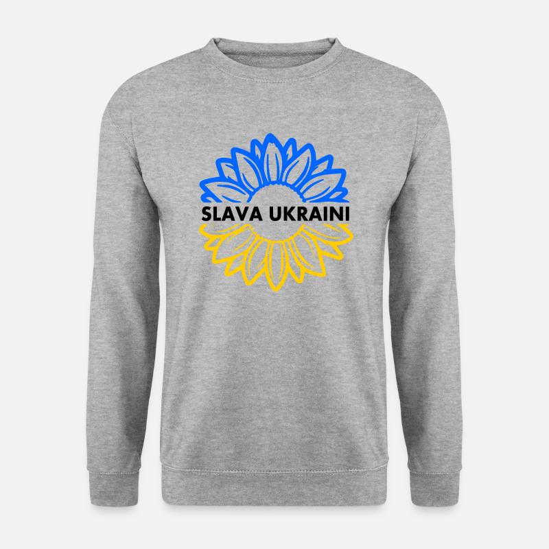 Slava ukraini - Unisex Pullover - Weißgrau meliert