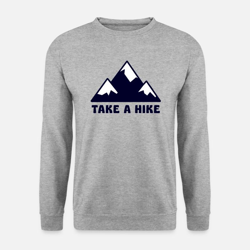 TAKE A HIKE - Unisex Pullover - Weißgrau meliert