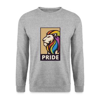 Fierté lion gay gay LGBT gay cadeau - Sweat-shirt Unisexe - gris chiné - Devant - Alina (178cm) & Michal (187cm)