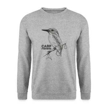 Carp Fishing - Unisex Sweatshirt - salt & pepper - Front - Alina (178cm) & Michal (187cm)