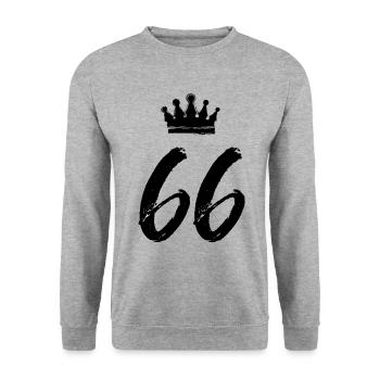 66 Number crown - Unisex Sweatshirt - salt & pepper - Front - Alina (178cm) & Michal (187cm)