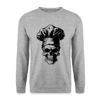 Skelett Koch - Unisex Pullover - Weißgrau meliert - Vorne - Alina (178cm) & Michal (187cm)