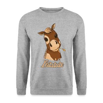 Leitstute Pferdezüchterin Geschenk - Unisex Pullover - Weißgrau meliert - Vorne - Alina (178cm) & Michal (187cm)