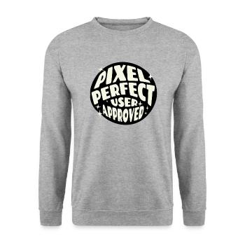 Pixel Perfect UI/UX User Experience UX Designer - Unisex Pullover - Weißgrau meliert - Vorne - Alina (178cm) & Michal (187cm)