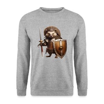 Igel der Welt, wehrt euch - Unisex Pullover - Weißgrau meliert - Vorne - Alina (178cm) & Michal (187cm)