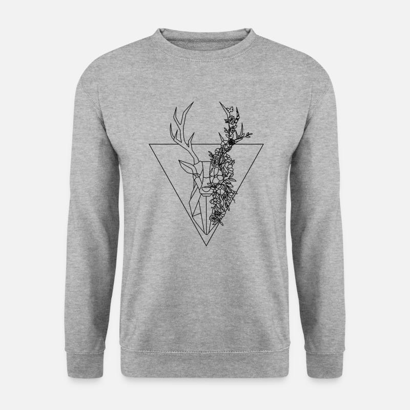 Rentiere - Hirsche - Unisex Pullover - Weißgrau meliert