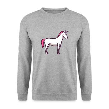 Licorne - licorne - Sweat-shirt Unisexe - gris chiné - Devant - Alina (178cm) & Michal (187cm)