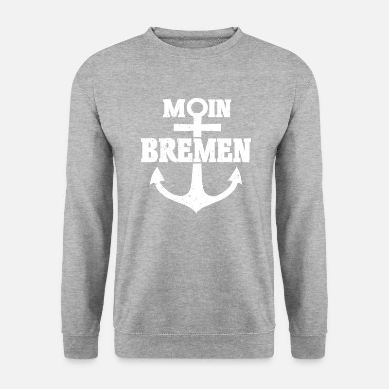 Moin Bremen Anker - Unisex Pullover - Weißgrau meliert