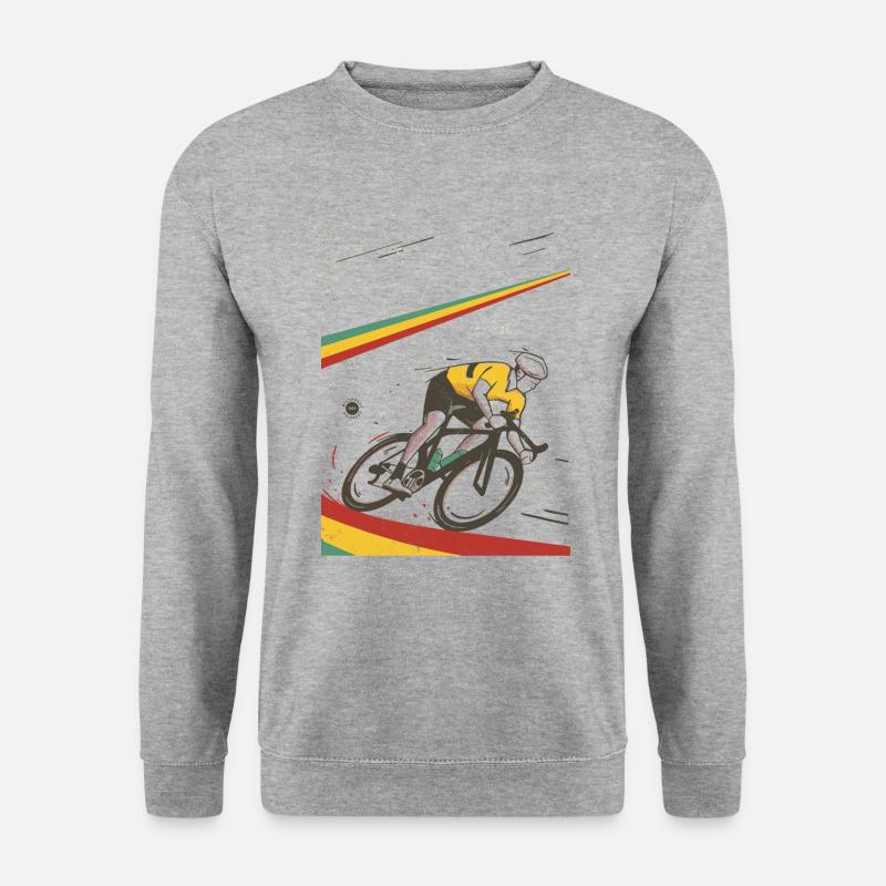 Radfahrer auf dem Rennrad - vintage - Unisex Pullover - Weißgrau meliert