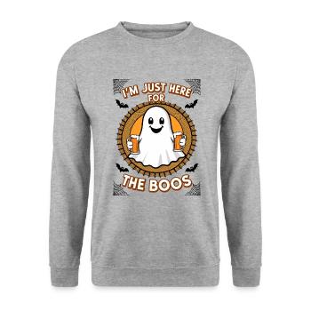 Funny Beer Ghost - Unisex Sweatshirt - salt & pepper - Front - Alina (178cm) & Michal (187cm)