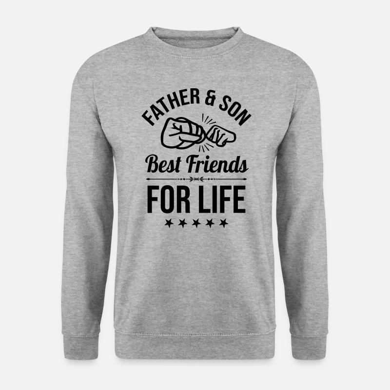 Vater und Sohn Faustcheck beste Freunde Faust Papa - Unisex Pullover - Weißgrau meliert