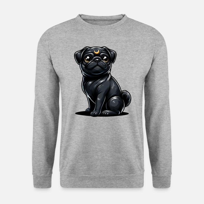 Moon Guardian Pug - Unisex Sweatshirt - salt & pepper