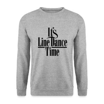IT'S LINE DANCE TIME, LINEDANCE - Unisex Pullover - Weißgrau meliert - Vorne - Alina (178cm) & Michal (187cm)