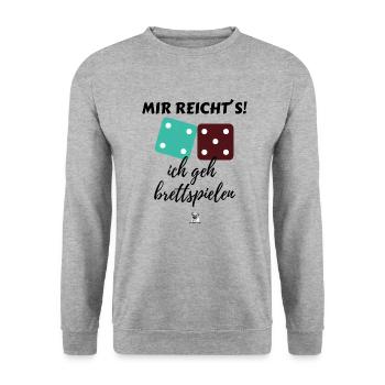 I have enough! I am playing board games - Unisex Sweatshirt - salt & pepper - Front - Alina (178cm) & Michal (187cm)