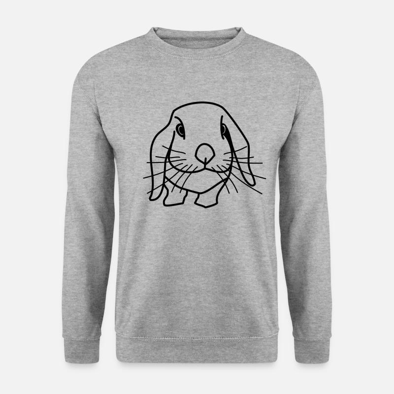 Kaninchen - Unisex Pullover - Weißgrau meliert