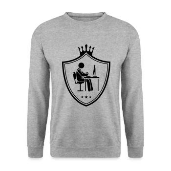 travailler bureau des armoiries d’affaires symbole - Sweat-shirt Unisexe - gris chiné - Devant - Alina (178cm) & Michal (187cm)