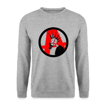 Punk - Unisex Pullover - Weißgrau meliert - Vorne - Alina (178cm) & Michal (187cm)