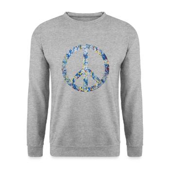 symbole de la paix e 205 - Sweat-shirt Unisexe - gris chiné - Devant - Alina (178cm) & Michal (187cm)