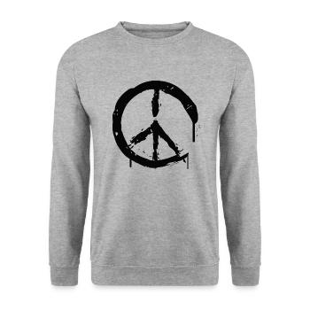 Peace Sign Peace--Sign Peace - Unisex Sweatshirt - salt & pepper - Front - Alina (178cm) & Michal (187cm)