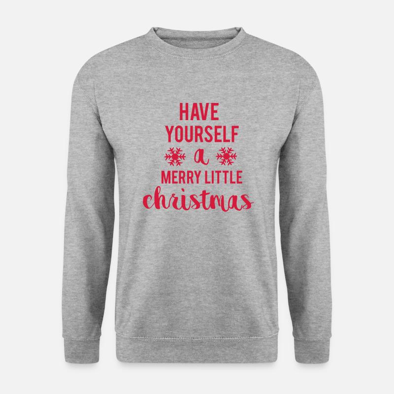 Merry Little Christmas - Unisex Pullover - Weißgrau meliert