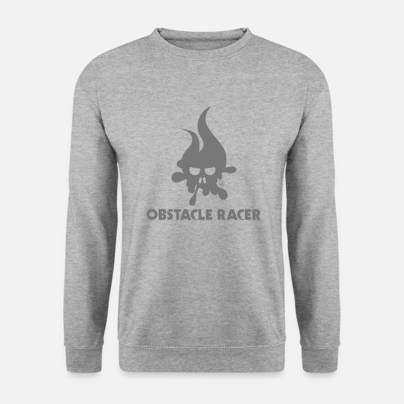 Hindernis Racer Elemente - Unisex Pullover - Weißgrau meliert