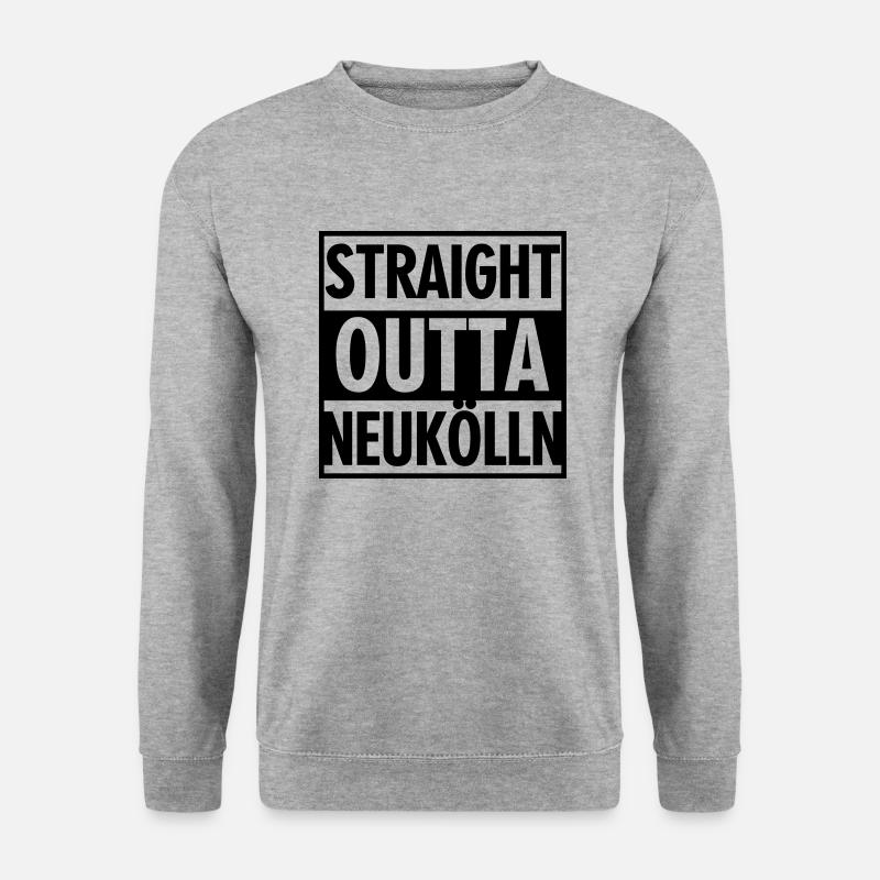 Straight outta Neukölln - Unisex Pullover - Weißgrau meliert