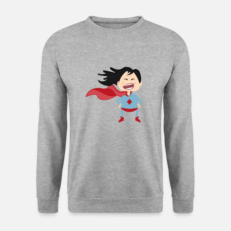 Superheldin - Unisex Pullover - Weißgrau meliert