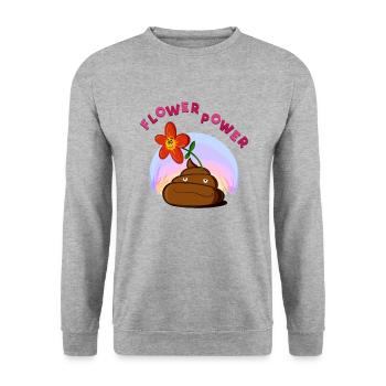 Flower Power - Unisex Pullover - Weißgrau meliert - Vorne - Alina (178cm) & Michal (187cm)