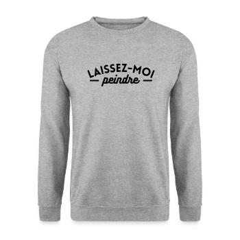 Laissez-moi peindre - Sweat-shirt Unisexe - gris chiné - Devant - Alina (178cm) & Michal (187cm)