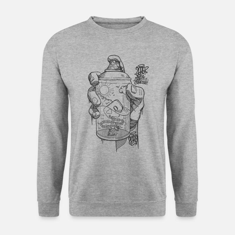 hand spray ZERO bw - Unisex Pullover - Weißgrau meliert