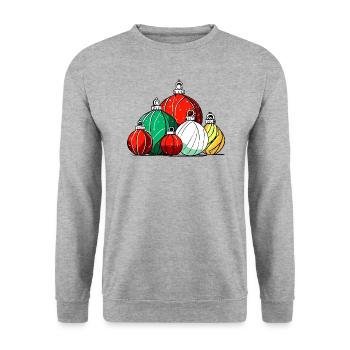 Christmas Decoration Balls - Unisex Sweatshirt - salt & pepper - Front - Alina (178cm) & Michal (187cm)