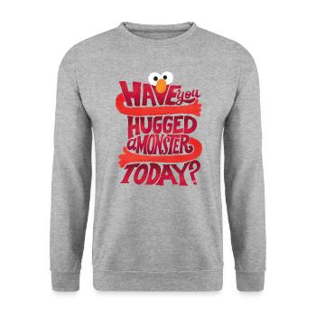 Sesame Street Design With Elmo And Quote - Unisex Sweatshirt - salt & pepper - Front - Alina (178cm) & Michal (187cm)