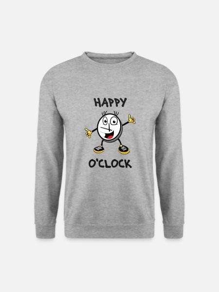 Es ist Zeit glückliche zu sein - Unisex Pullover - Weißgrau meliert