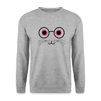 Cat eyeglasses - Unisex Sweatshirt - salt & pepper - Front - Alina (178cm) & Michal (187cm)
