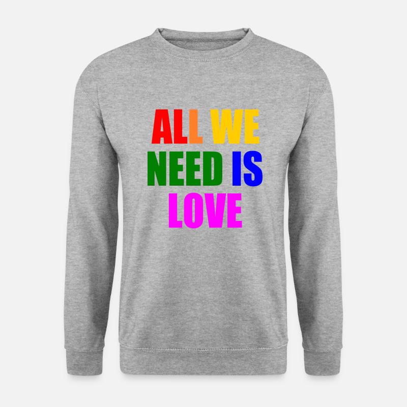 all we need is love - Unisex Pullover - Weißgrau meliert