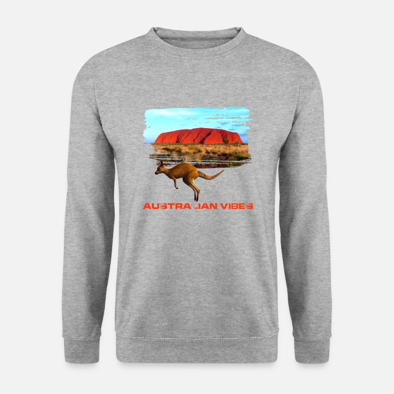 australien 1 - Unisex Pullover - Weißgrau meliert