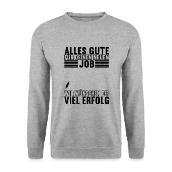Abschiedsgeschenk Jobwechsel Kollege - Unisex Pullover - Weißgrau meliert - Vorne - Alina (178cm) & Michal (187cm)