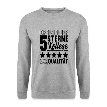 Abschiedsgeschenk Jobwechsel Kollege - Unisex Pullover - Weißgrau meliert - Vorne - Alina (178cm) & Michal (187cm)