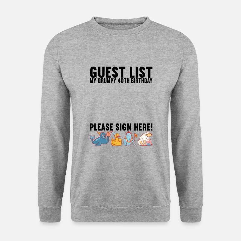 Grumpy Birthday - Unisex Pullover - Weißgrau meliert