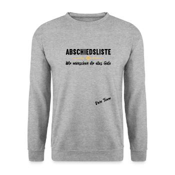 Abschiedsgeschenk Jobwechsel Kollege - Unisex Pullover - Weißgrau meliert - Vorne - Alina (178cm) & Michal (187cm)