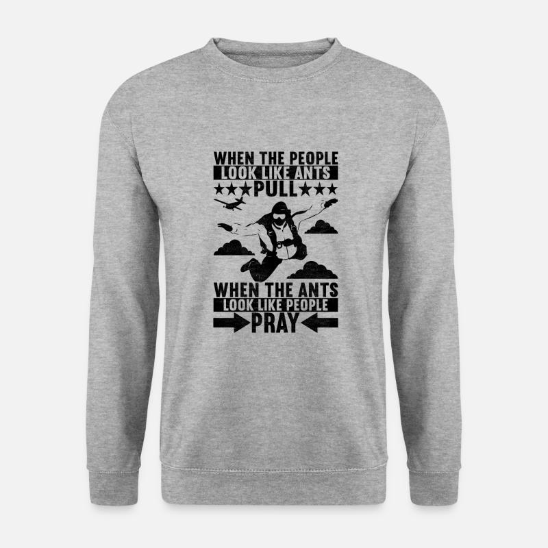 Fallschirm Fallschirmspringer - Unisex Pullover - Weißgrau meliert