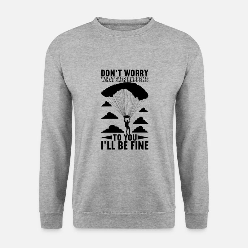 Fallschirm Fallschirmspringer - Unisex Pullover - Weißgrau meliert