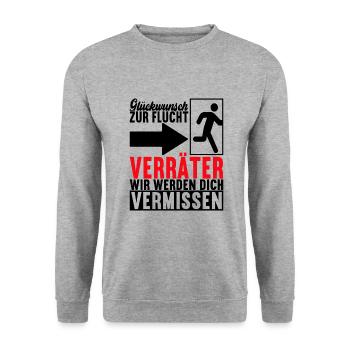 Abschiedsgeschenk Kollege Jobwechsel - Unisex Pullover - Weißgrau meliert - Vorne - Alina (178cm) & Michal (187cm)