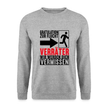Abschiedsgeschenk Kollege Jobwechsel - Unisex Pullover - Weißgrau meliert - Vorne - Alina (178cm) & Michal (187cm)