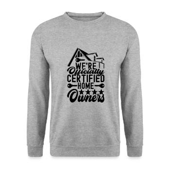 Achat d’une maison pour les propriétaires - Sweat-shirt Unisexe - gris chiné - Devant - Alina (178cm) & Michal (187cm)