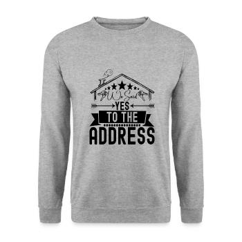 Achat d’une maison pour les propriétaires - Sweat-shirt Unisexe - gris chiné - Devant - Alina (178cm) & Michal (187cm)